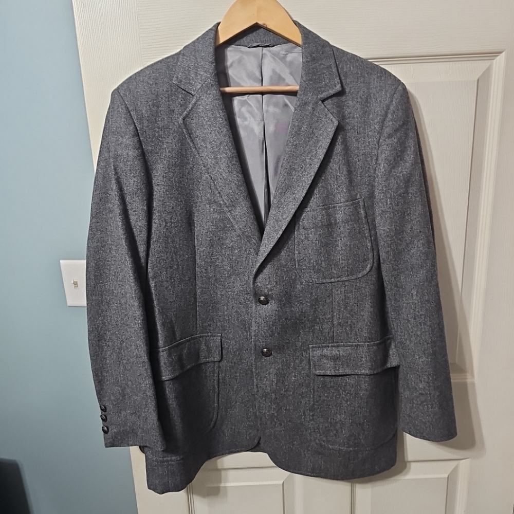 Bartleigh Exclusive Benoits Maine Grey‎ Wool Tweed Sports Coat Vintage Men's 40R